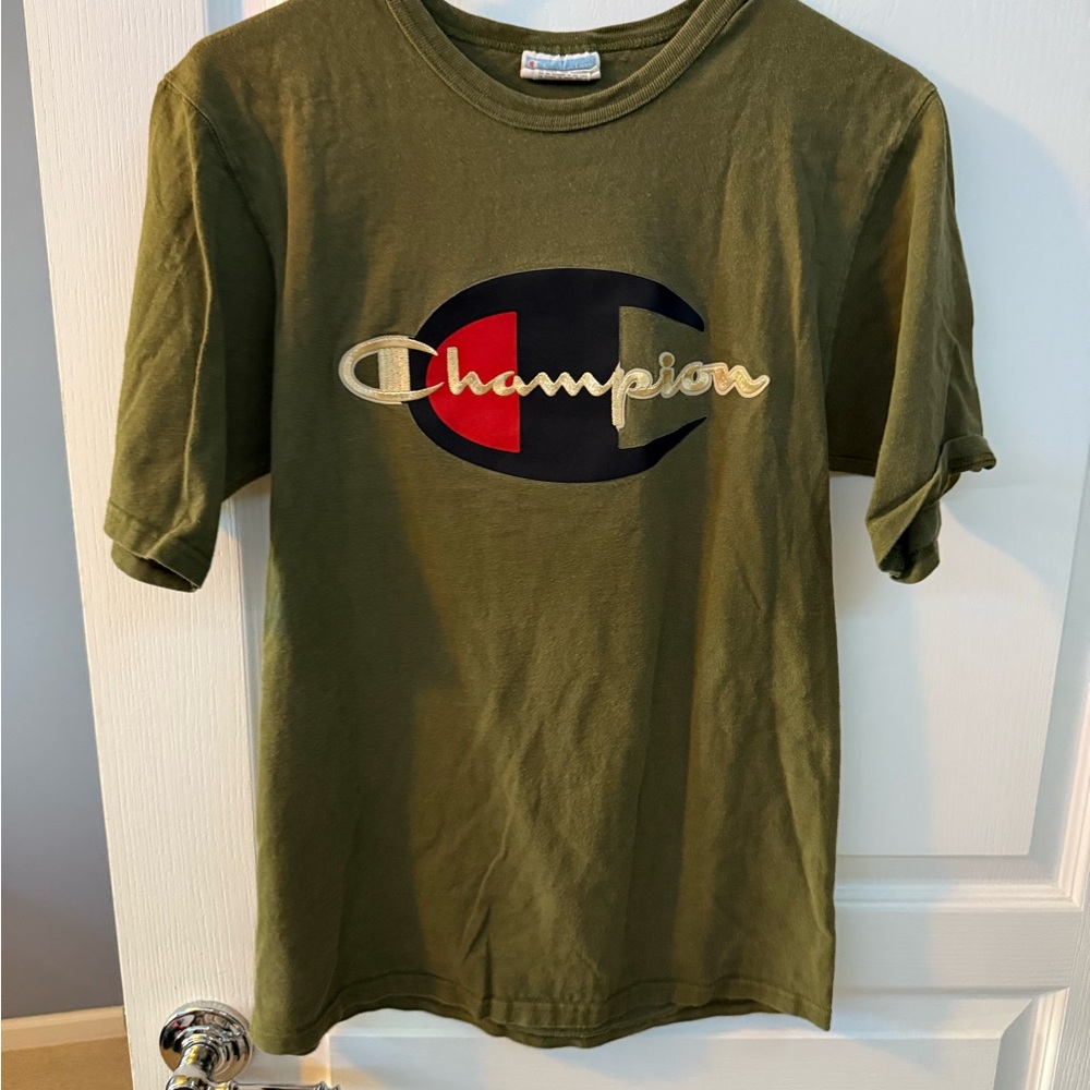 Champion Olive Tee with Logo